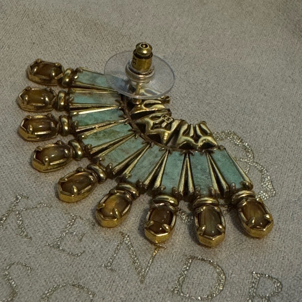 NEW Kendra Scott Catherine Vintage Gold Statement Earrings Multi Mix NWT - Picture 9 of 10
